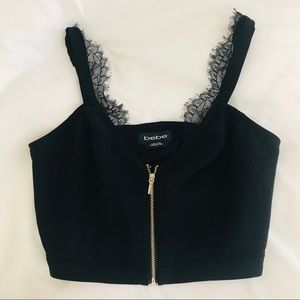 Bebe Zipper Crop Top